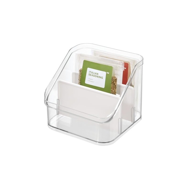 InterDesign Crisp Divided Organizer, Clear/Matte White