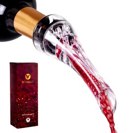 Wine Aerator Pourer Spout Diffuser - Wine Decanter with Aerator Attaches to Wine Bottle for Enhanced Flavor | Premium Quality Wine Air Aerator with Reusable Silicone Wine Stopper | No Drip or Spill