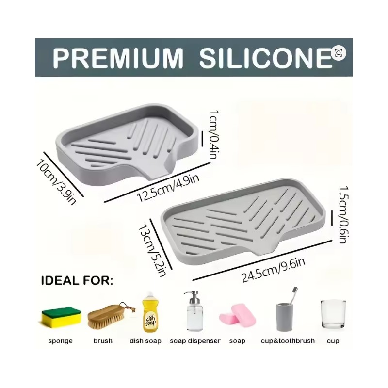 Silicone Sink Drain Tray for Kitchen & Bathroom – Draining