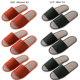 CYlovinho 5-6 Pairs Spa Slippers - Non Slip, Disposable, Indoor, Bathroom, Washable, Foldable, Open Toe, Bulk for Women & Men