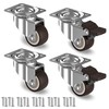 Plate Type Caster Set of 4 with Brakes, 360 Degree