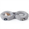 Pawaboo 2-in-1 Cat Tunnel Bed for Indoor Cats, 8-Shaped Large