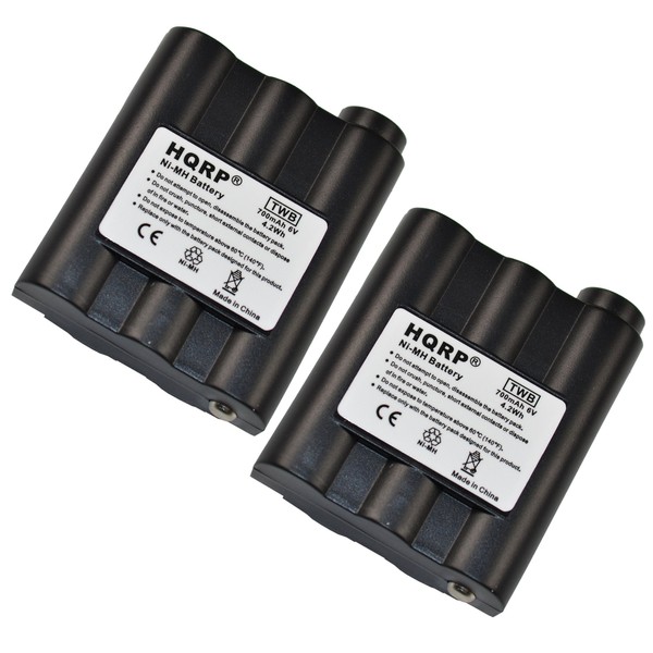 HQRP Two Batteries for Midland XT51, AVP7, GXT300, GXT325, GXT400, GXT444, GXT555, GXT600 + HQRP Coaster