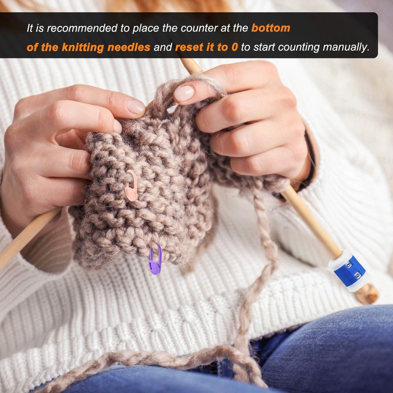 Row Counter and Crochet Stitch Marking Sets, Includes 12 Row