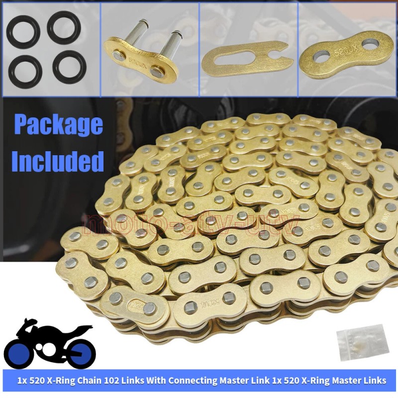 JINFANNIBI 520 X-Ring Chain with Connecting Master Link for Kawasaki
