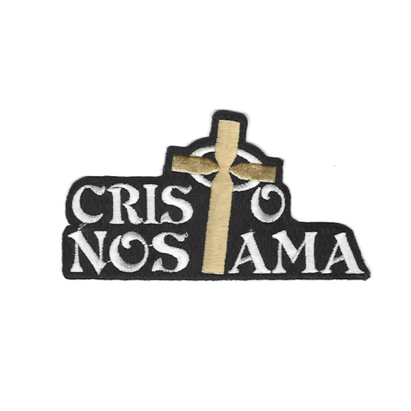 Unbranded CRISTO NOS AMA PATCH PARCHE CRISTIANO CHRISTIAN RELIOGIOUS DIOS