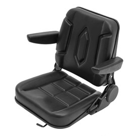 220.46 lbs Forklift Seat, Tractor Seat, Forklift Seat with Armrest,Universal Seat Replacement PU, Metal Iron, PU Foam for forklifts, tractors, bulldozers(BLACK)
