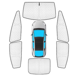 KMF 6pcs Thicken Sun Shades for Toyota Prius 2023-2025 Accessories,Full Car Window Covers Sunshade for Windshield Side Rear, UV Block and Privacy Blackout for Car Camping