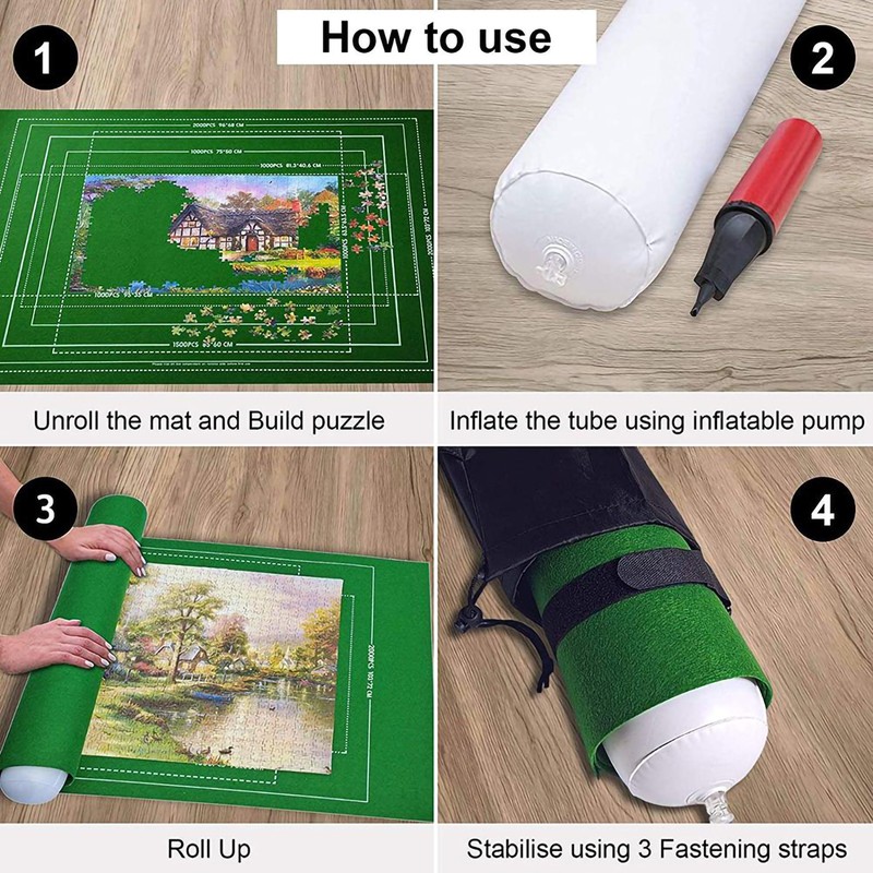Jigsaw Puzzle Roll Mat Large Capacity 55inX 39in Puzzle Storage