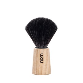nom - Shaving brush - Theo series - synthetic fibre black fibre - natural ash wood