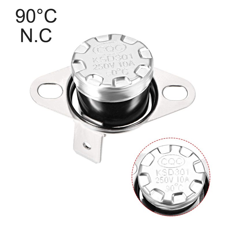 uxcell KSD301 Thermostat 90°C/194°F 10A N.C Adjust Snap Disc Temperature