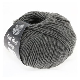 Lana Grossa Cool Wool Melange, 412 Mottled Dark Grey Yarn