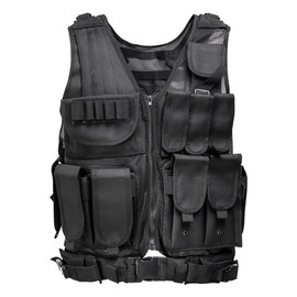 Himal Outdoors Tactical Vest, 600D Encrypted Polyester Adjustable Lightweight Airsoft Vest for Playing or Training