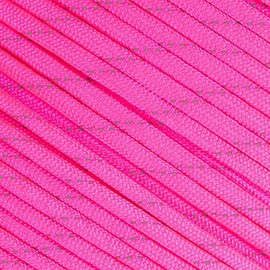 West Coast Paracord Solid Neon 550 Paracord (Reflective Neon Pink, 25 Feet)