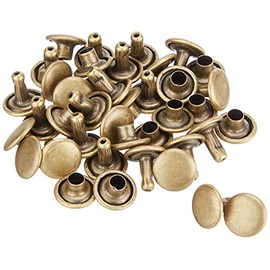 Ichinen Access Tool Division FAMILY TOOL 56297 Double-Sided Caulking Large (Head Diameter 0.4 inches (9 mm) x Foot Length 0.4 inches (9 mm) Antique Gold, 20 Pairs