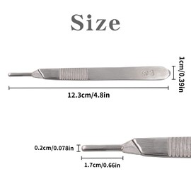 Pack of 2 Scalpel Holder No.3 Suitable for Blades No. 10, 11, 12, 15, Rust Resistant Stainless Steel, Lightweight and Durable, Ideal for Surgical Students, Educational Purposes, DIY Repair Equipment