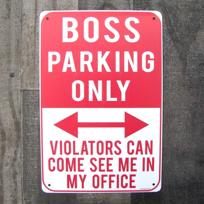 Treasure Gurus Funny Metal Boss Parking Only Wall Sign Man