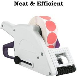 Manual Label Applicator, Portable Sticker Gun, Paster Gun for 1"-3" Label Roll Core, Flat Round Bottle Labeling Machine with TPR Soft Rubber Roller & Composite PP Handle