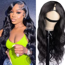 Atikual V Part Wig Human Hair Body Wave Wig Upgrade U Part Wigs for Black Women Human Hair Clip in V-Part Wigs Beginner Friendly No Sew In No Glue No Leave Out 180% Density Natural Color 30 Inch