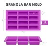 Puyeipt 12-Cavity Silicone Granola Bar Molds, 2 Pcs Candy Bar