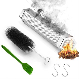Deleasor 12 Inch Smoker Tube for Pellet Grill 4 to 5 Hours of Billowing Smoke, Stainless Steel Pellet Smoker Tube for All Electric, Gas, Charcoal, Grill or Smoker, Hot or Cold Smoking