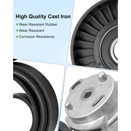 AUGREX 38382 Drive Belt Tensioner Pulley Assembly Kit Fit for Dodge Ram 1500 2500 3500 2003 2004 2005 2006 2007 2008 5.7L V8 Replace 53032130AA 53032130AC 38058 7PK2570