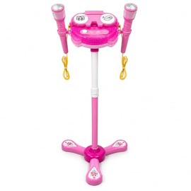 Karaoke Para Niñas Con Soporte Ajustable, Microfono Niña Con Conexión Para Teléfono/Reproductor Mp3, Altura Ajustable, Con Efectos De Sonido De Baterí