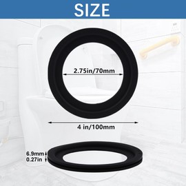 2 Pcs RV Toilet Seal, 385311658 RV Toilet Seal Kit Black Toilet Seal Replacement for Dometic 300/310/320 RV Toilet Parts (Black, 2 PCS)