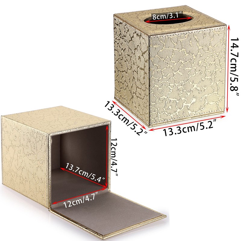 BTSKY PU Leather Household Office Cube Tissue Paper Holder Box