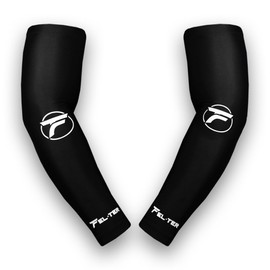FELTER FITNESS Mangas Deportivas, Par de Mangas para Brazo Protección UV, Transpirables (Negro, Grande)