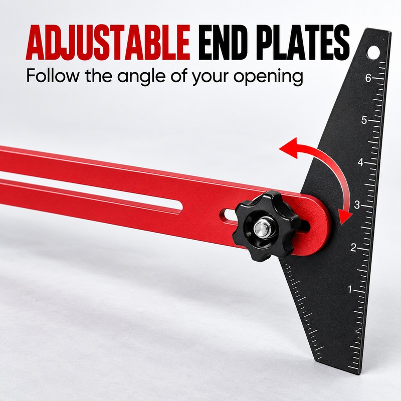 Adjustable Stair Tread Template Tool, 10.2–60 Inch Aluminum Measuring Jig