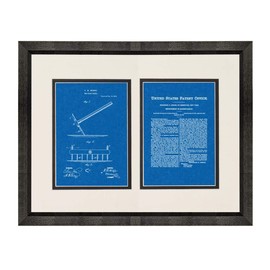 Garden Rake Patent Art Blueprint Print in a Beveled Black Wood Frame with a Double Mat (16" x 20") M14265