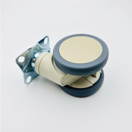 LIKERAINY Swivel Plate Fixing Twin Caster TPR Wheels WP1302A with Brake 360 Degree General Purpose Castors Size Ø 75mm Pack of 1 Piece