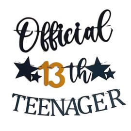 13th Birthday Banner Man Garland Happy Birthday 13 Years Happy 13th Birthday Banner Garland Decoration Gold Black Boy Girl
