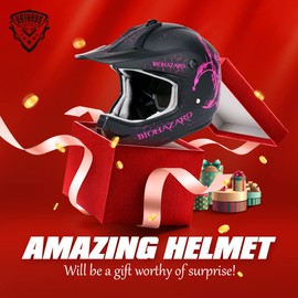 Orthrus DOT Certified Youth Helmet for Dirt Bike ATV Motocross Offroad Motorcycle Bike(BIO-Pink,M)