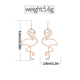 Doubnine Flamingo Hollow Earrings Bird Frame Drop Dangle Rose Gold Earrings Bohemian Jewelry for Women