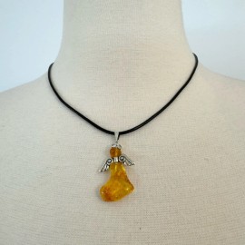 Unbranded Baltic Amber Necklace Angel with Wings Pendant (N507) *Shape will vary*