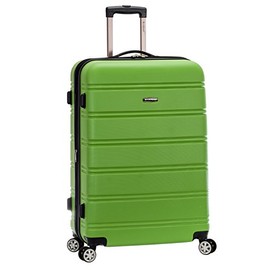 Rockland Melbourne Hardside Expandable Spinner Wheel Luggage, Green, Checked Large 28"