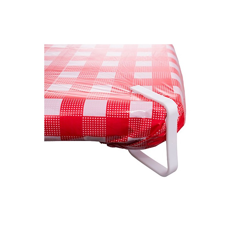 Chef Craft Sturdy Picnic Table Cloth 5.75" Tablecover Clamp, White,