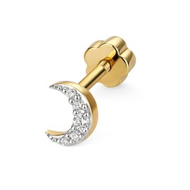 Trendy 9ct Gold Ladies Diamond Single Cartilage Stud Earring Brilliant Cut G-H - SI3-I1 WJS31438