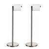 BGL Toilet Paper Holder Brushed Nickel 2 Pack Standing On