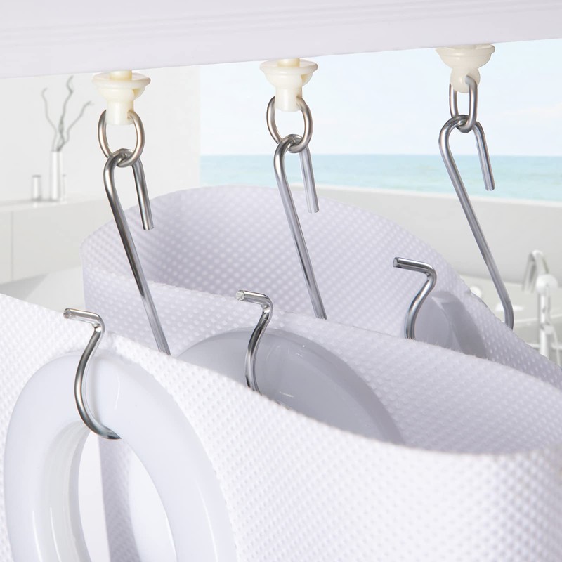 60 Pieces Shower Curtain Pack of 30 Pieces Hooks and