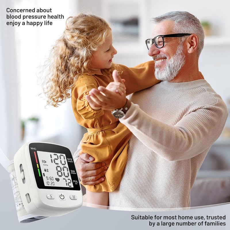 Blood Pressure Monitor Digital Wrist BP Machine Automatic Adjustable Cuff