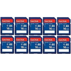 Lot of 10 SanDisk 16GB SD SDHC Class 4 Flash Memory Camera Card SDSDB-016G-B35 Pack + SD/TF USB Card Reader