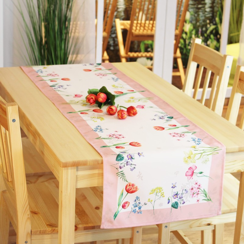 Kamaca Table Runner Flower Meadow High-Quality Print Motif Eyecatcher in