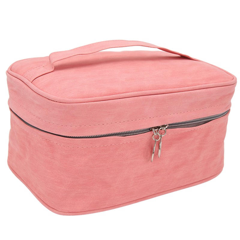 PU Leather Portable Makeup Bag Travel Handheld Detachable Waterproof Toiletry