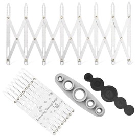 Expanding Sewing Gauge, Sewing Ruler with Universal Tool for Fabric Cover Button, Aluminum Sewing Gauge Button Guide Spacing Device for Buttons Pleats Crafts