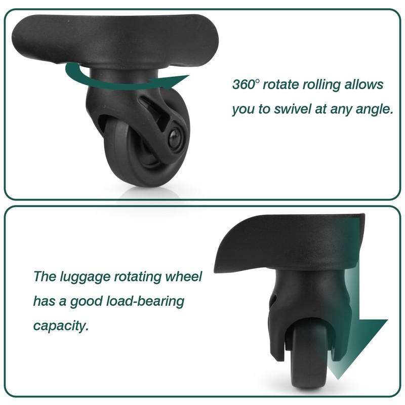 Ech.Apr 2Pcs Luggage Wheels Replacement, Plastic Luggage Suitcase Replacement Wheels,