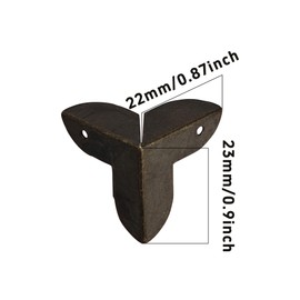 bociloy 24PCS Metal Box Corner Protectors, 0.87" x 0.87" Antique Bronze Triangle Edge Guard for Furniture, Cabinet, Table, Trunk - Decorative Metal Corner Brackets with Screws