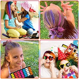 AUTOWT Peine de Tiza para el Cabello, 10 Colores Peine de Tiza para Teñir el Cabello Lavable para Niñas y Niños, Tiza para el Cabello Temporal no Tóxica para Fiestas de Bricolaje Cos-play, Cumpleaños, Navidad, Día del Niño, San Valentín